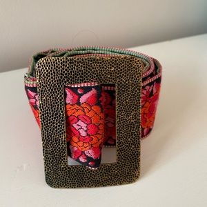 Handmade floral fabric belt